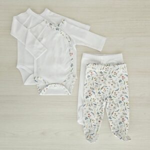 Body cruzado M/L más pantalón con pie Set Garden 4 piezas