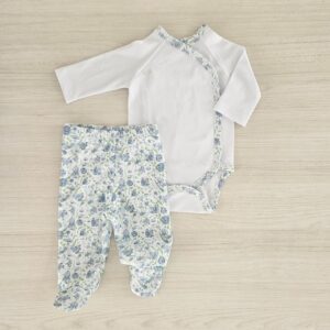 Body cruzado M/L más pantalón con pie Blue