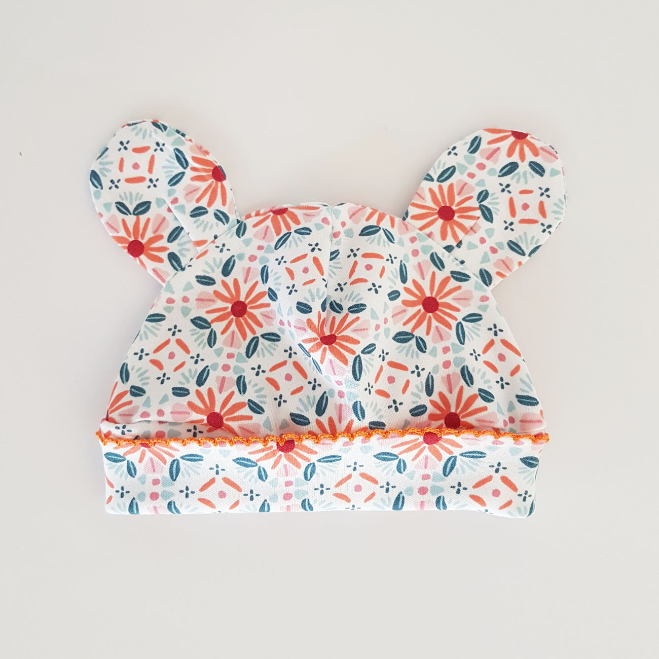 gorro flores naranja Gorrito Flores Naranja - Imagen 1
