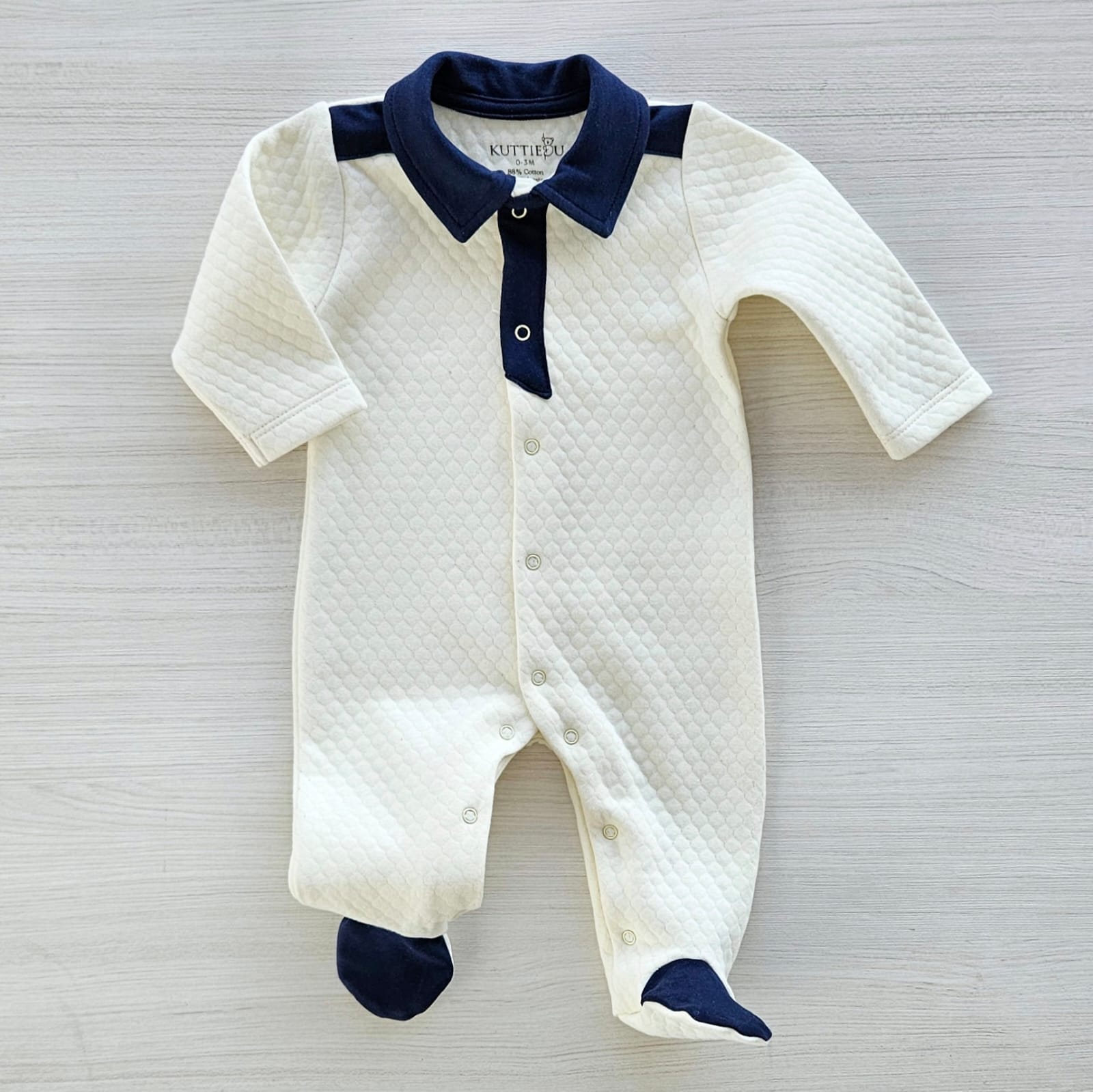 nt45 Enterizo Crema Jacquard - Imagen 1