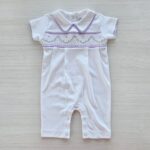 Enterizo corto bordado a mano Morado