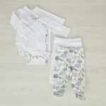 Body cruzado M/L más pantalón con pie Set Safari 4 piezas